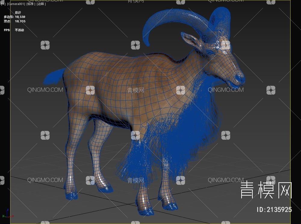 鬣羊蛮羊髯羊生物动物3D模型下载【ID:2135925】