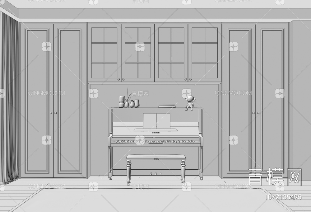 钢琴房3D模型下载【ID:2135495】