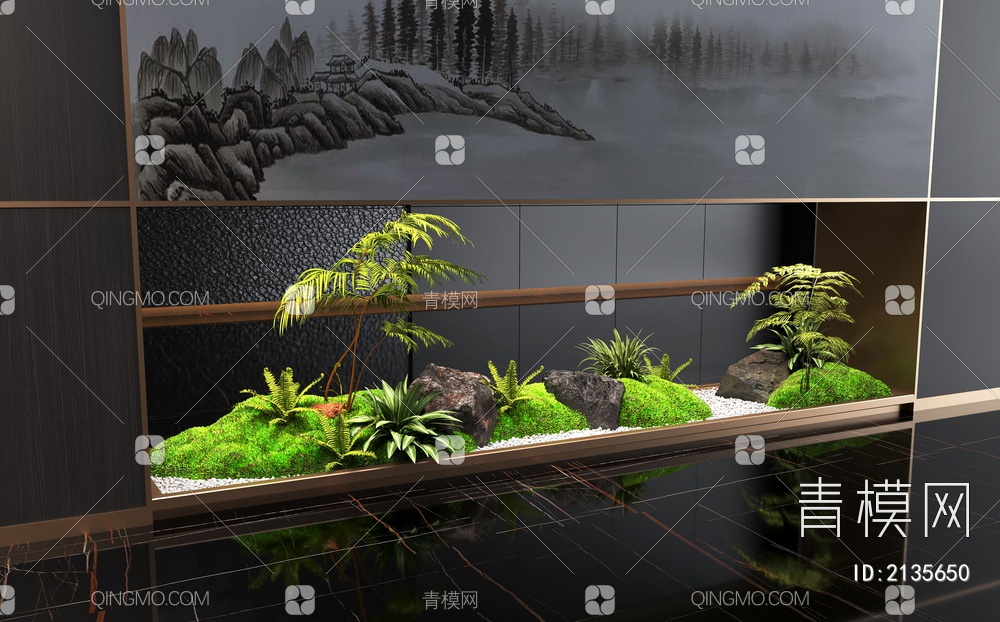 室内景观造景3D模型下载【ID:2135650】