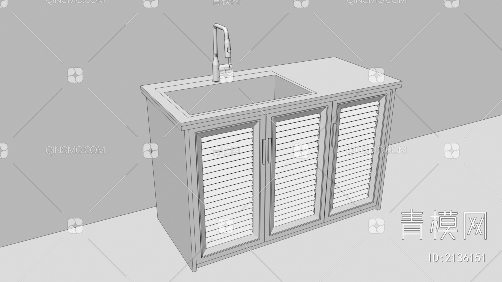 户外铝合金岩板洗手池3D模型下载【ID:2136151】