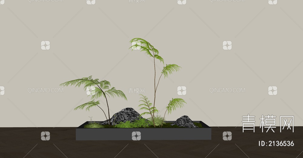 绿植堆 植物组合SU模型下载【ID:2136536】