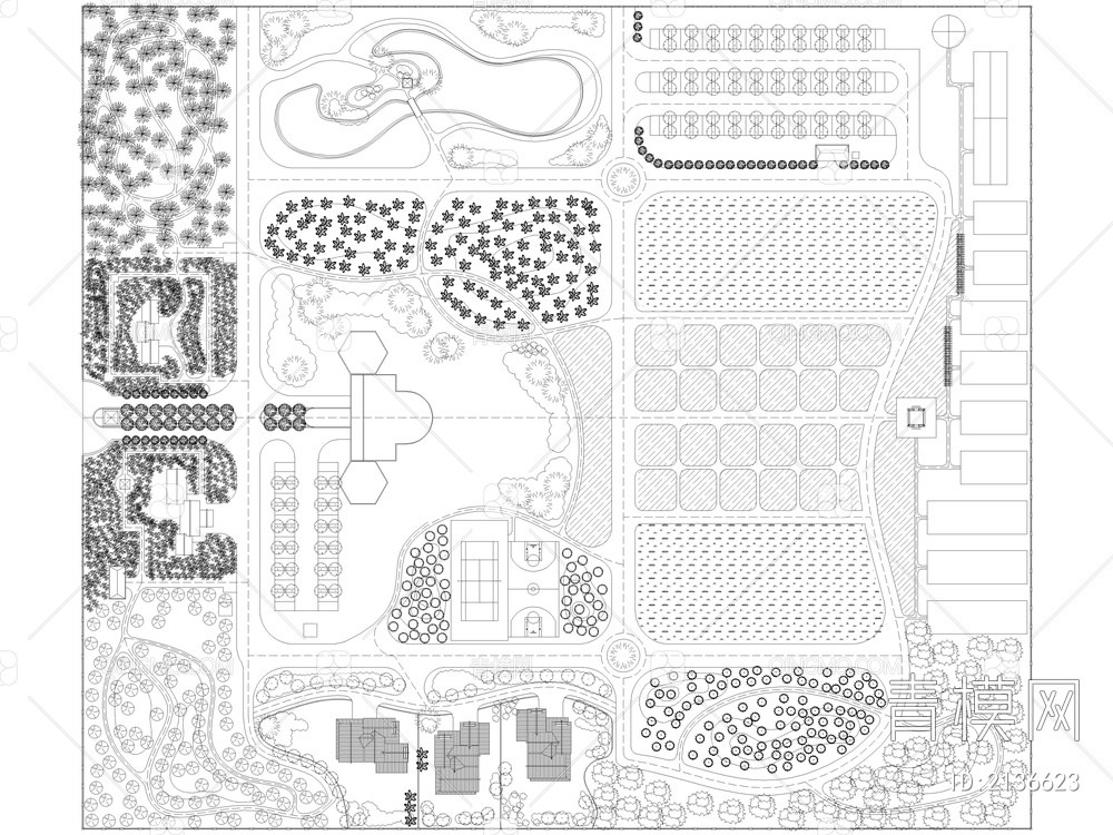 25套乡村生态农庄设计CAD图纸【ID:2136623】