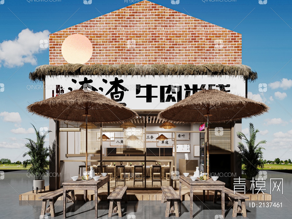 米线店 特色餐厅 品牌餐厅 面店 中餐厅 快餐店3D模型下载【ID:2137461】