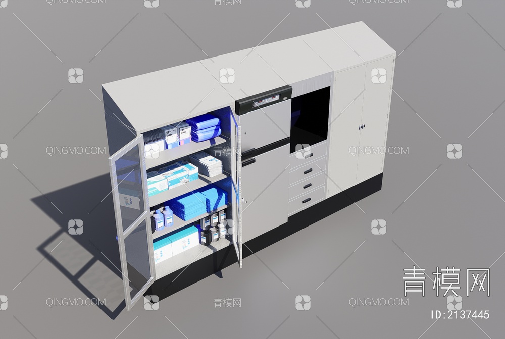 医疗储藏和保温柜3D模型下载【ID:2137445】