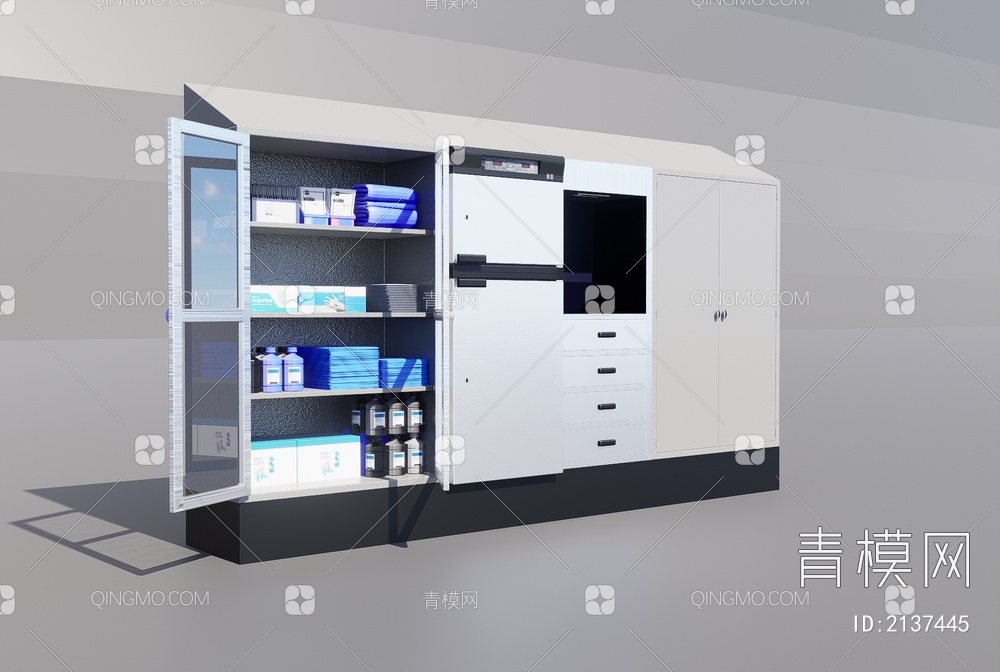 医疗储藏和保温柜3D模型下载【ID:2137445】