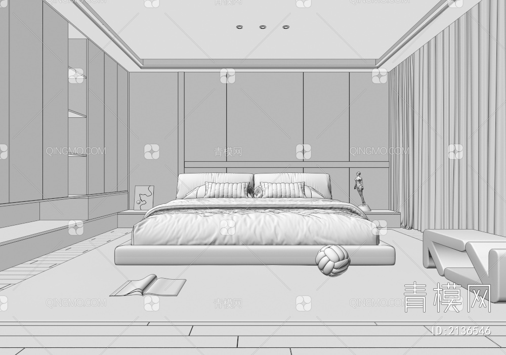 卧室3D模型下载【ID:2136546】