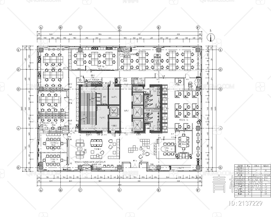 57套办公室CAD平面图【ID:2137229】