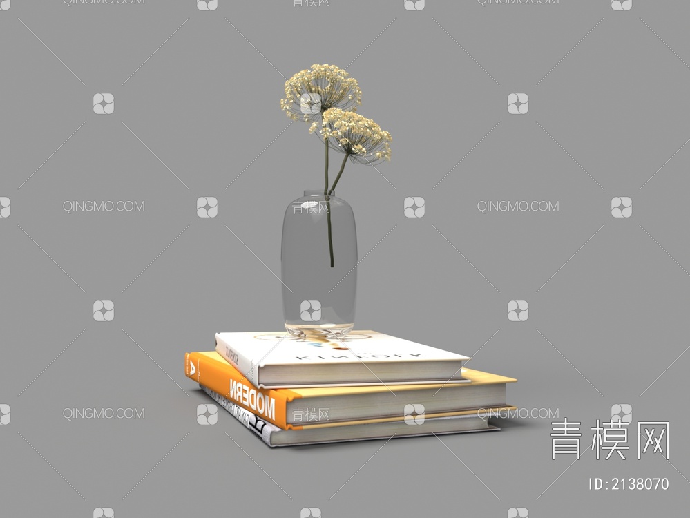 书籍花瓶3D模型下载【ID:2138070】
