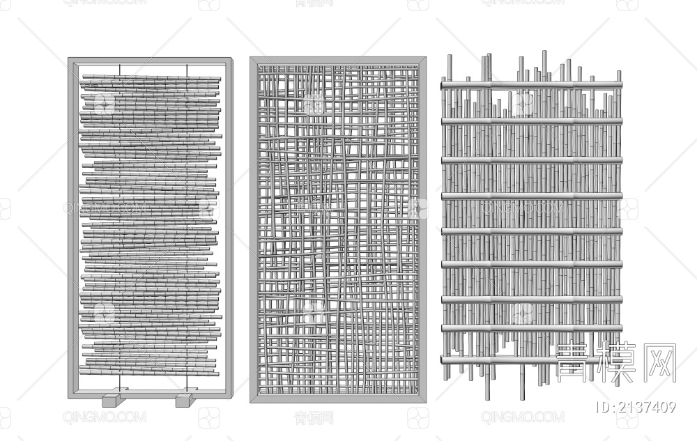 竹篱笆 围栏 隔断 护栏3D模型下载【ID:2137409】
