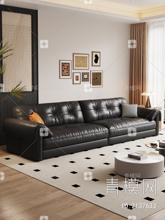 沙发 沙发茶几组合3D模型下载【ID:2137633】