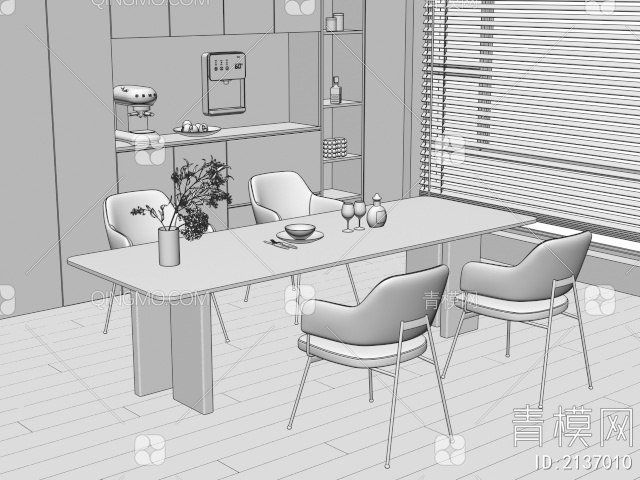 餐桌椅3D模型下载【ID:2137010】