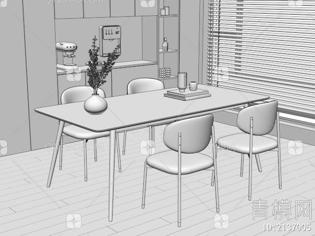 餐桌椅3D模型下载【ID:2137005】