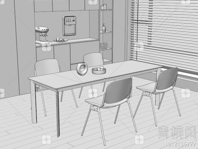 餐桌椅3D模型下载【ID:2136999】