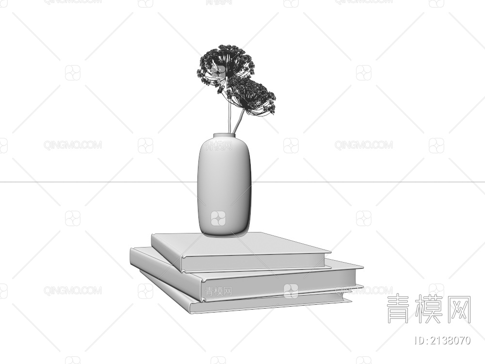 书籍花瓶3D模型下载【ID:2138070】