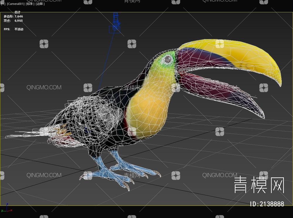 栗嘴巨嘴鸟 栗嘴鵎鵼 斯文森氏巨嘴鸟 动物3D模型下载【ID:2138888】