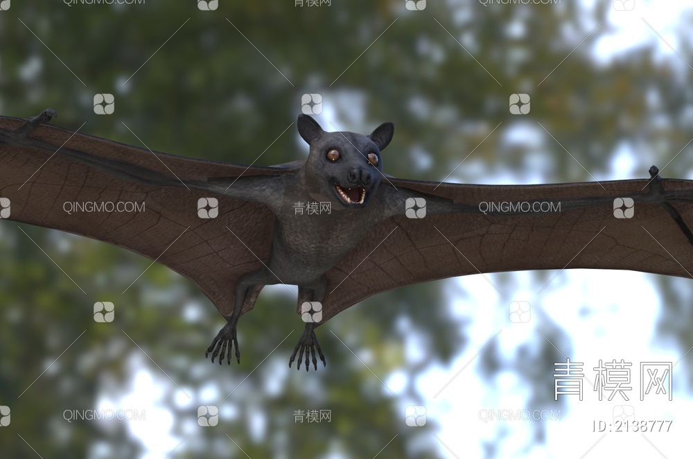 马斯克林狐蝠 暗黑狐蝠 浅黑狐蝠 蝙蝠3D模型下载【ID:2138777】