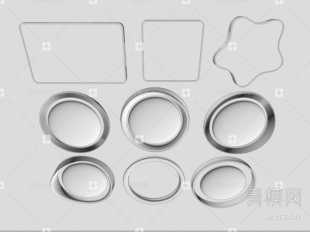 吸顶灯 圆形吸顶灯 卧室灯 艺术造型灯具 时尚客厅灯组合3D模型下载【ID:2138041】