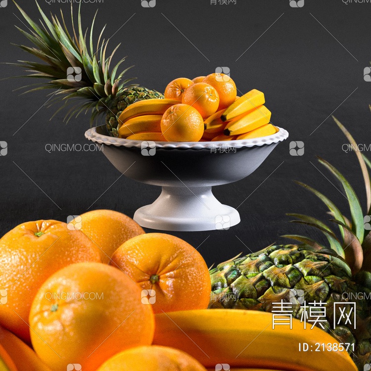 水果 果盘3D模型下载【ID:2138571】
