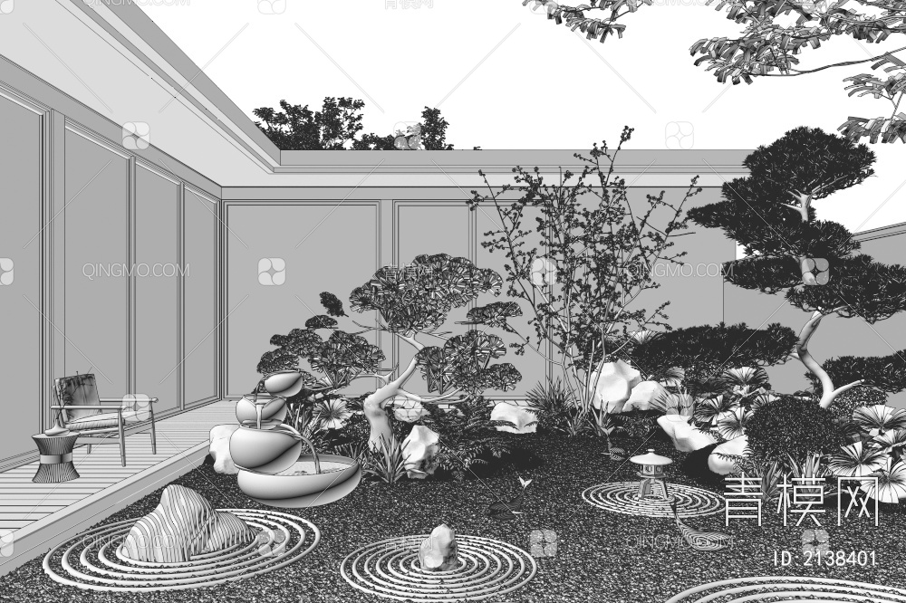 庭院景观3D模型下载【ID:2138401】