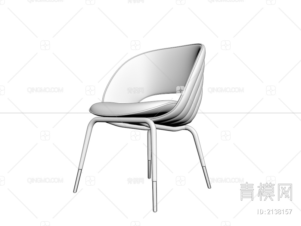 布艺椅子3D模型下载【ID:2138157】