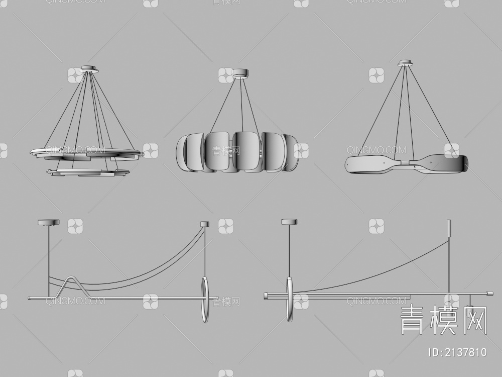 线条灯，灯，吊灯3D模型下载【ID:2137810】