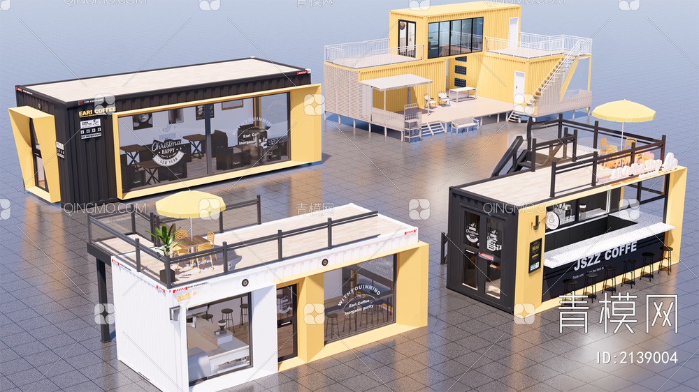集装箱小吃店3D模型下载【ID:2139004】