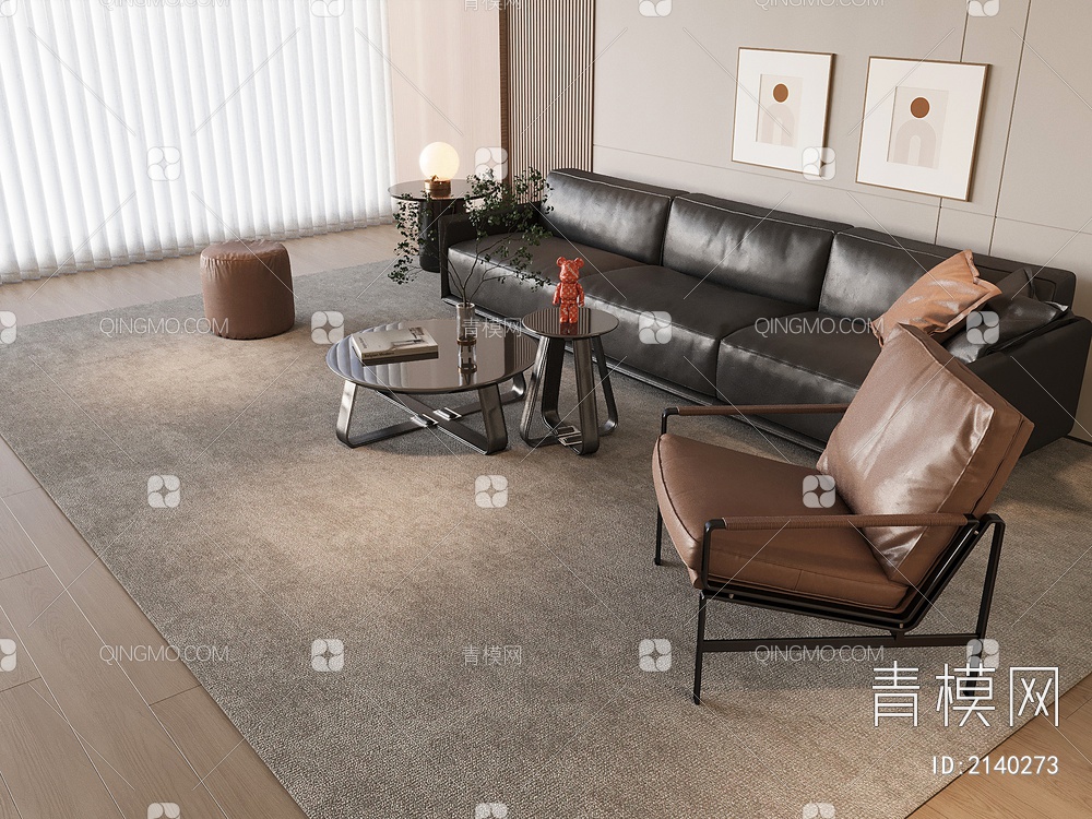 沙发 多人沙发   圆几茶几 单人沙发3D模型下载【ID:2140273】