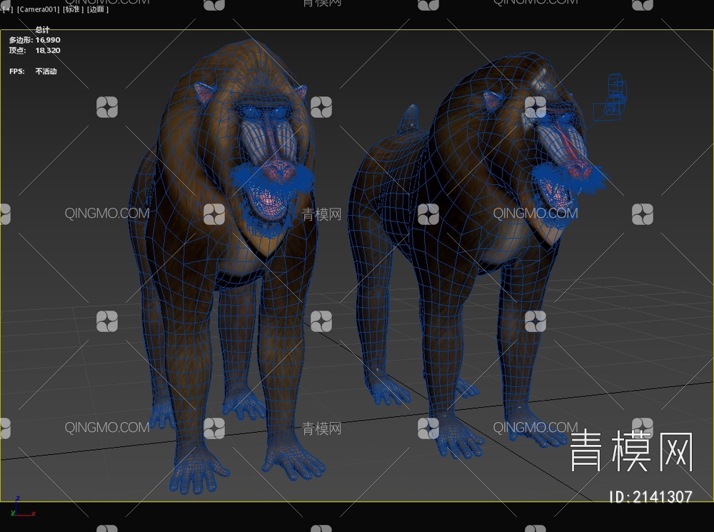 山魈 山中之鬼 大狒狒 动物3D模型下载【ID:2141307】
