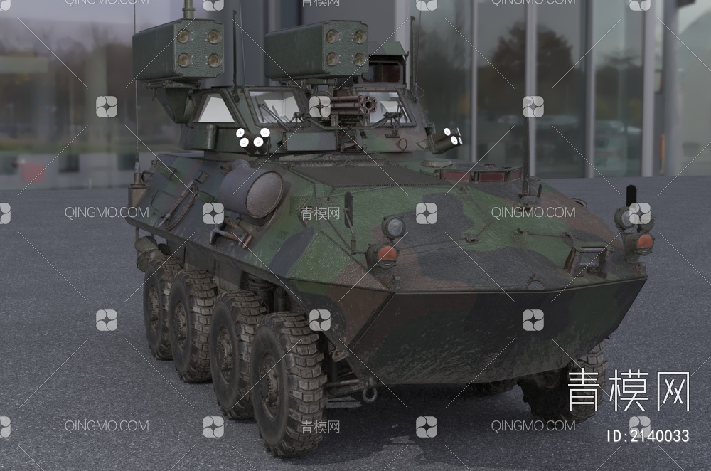 美国海军陆战队LAV-AD机动防空系统装甲车3D模型下载【ID:2140033】