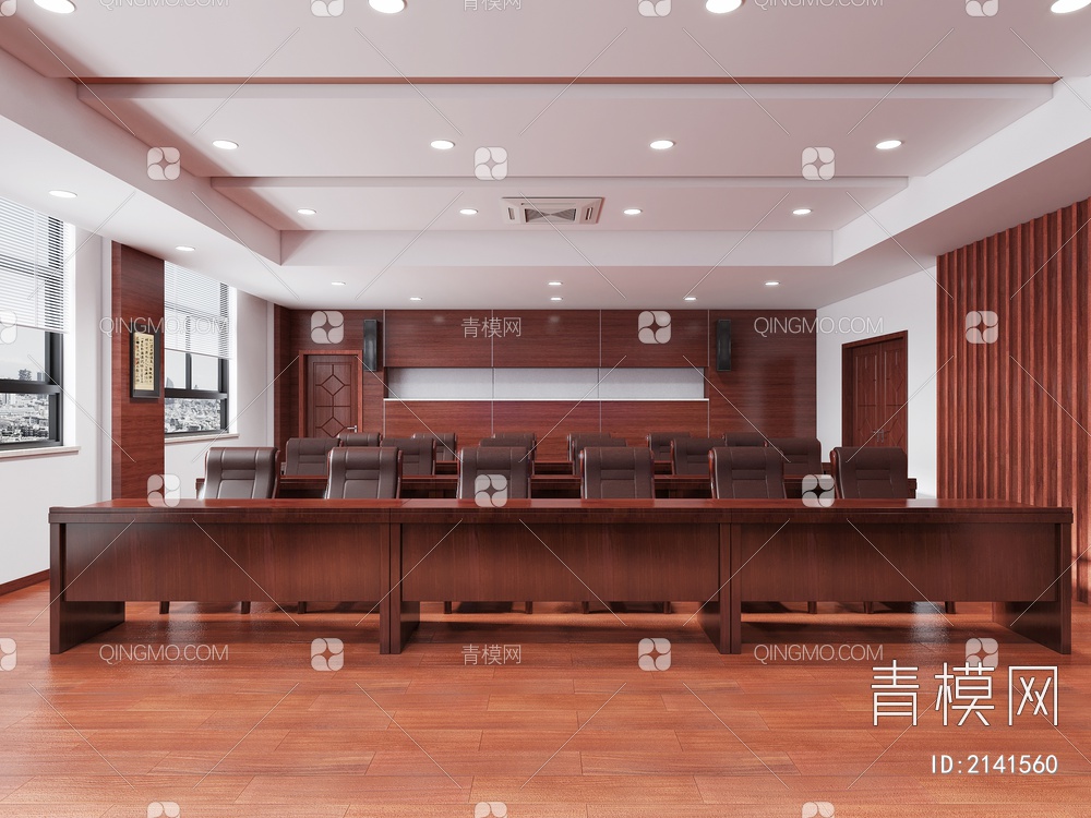 公司办公室 大会议室 洽谈室3D模型下载【ID:2141560】