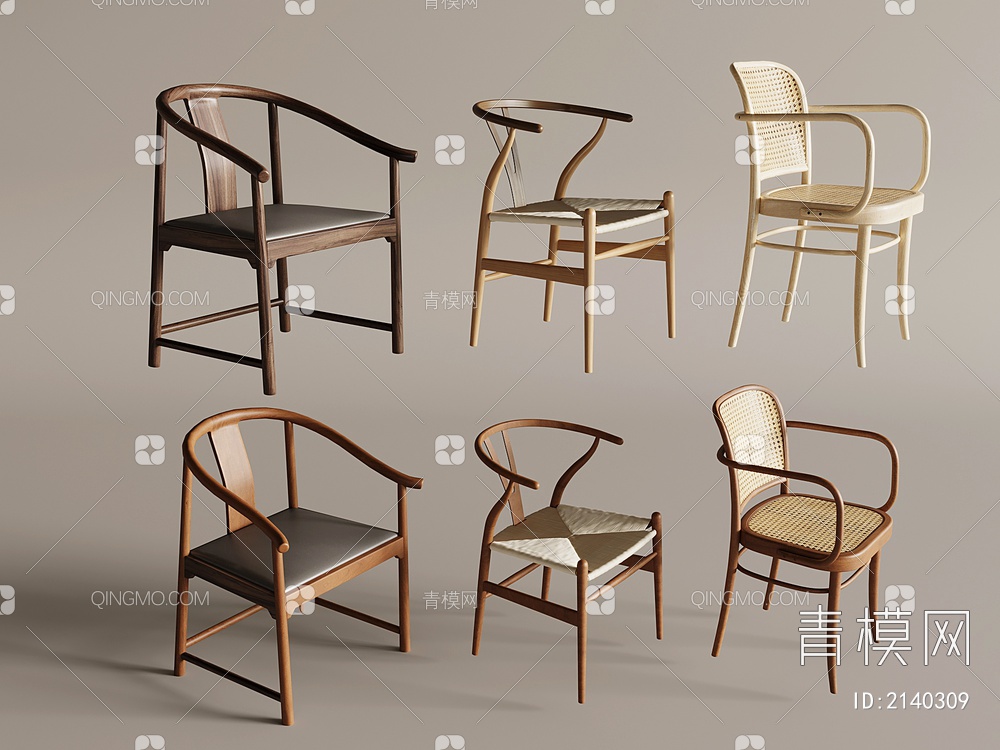 单椅 椅子 扶手椅  藤编椅3D模型下载【ID:2140309】