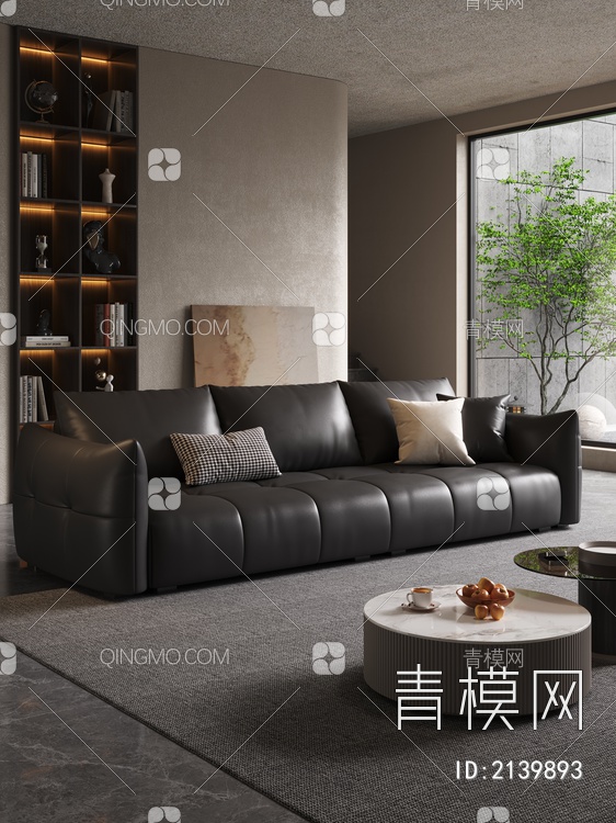 沙发 三人沙发 沙发茶几组合3D模型下载【ID:2139893】