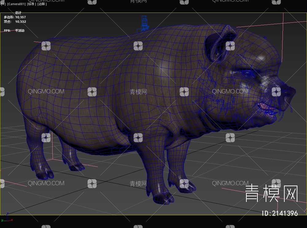越南盆腹猪 大肚猪 家畜 动物3D模型下载【ID:2141396】