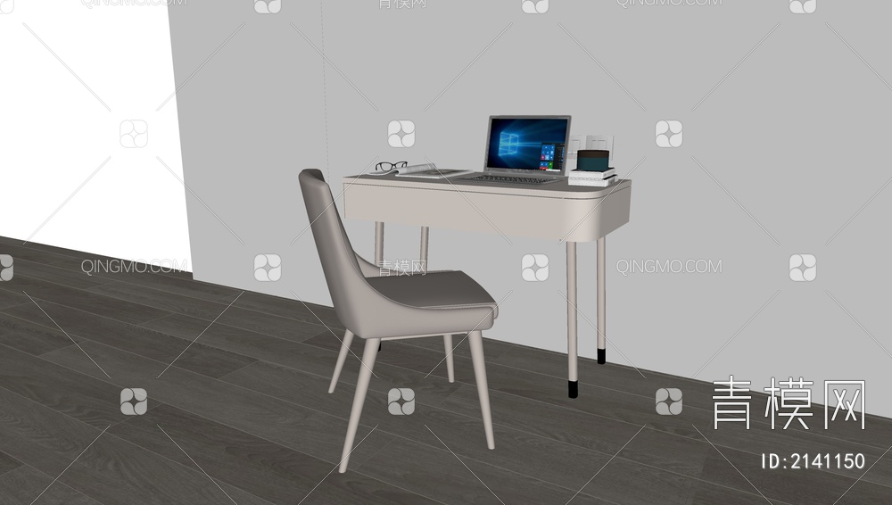 电脑桌椅组合SU模型下载【ID:2141150】