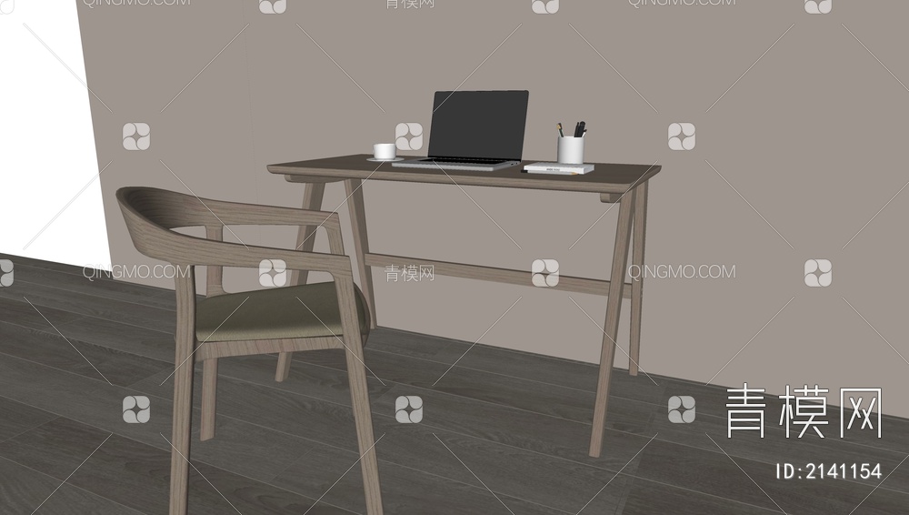 电脑桌椅组合SU模型下载【ID:2141154】