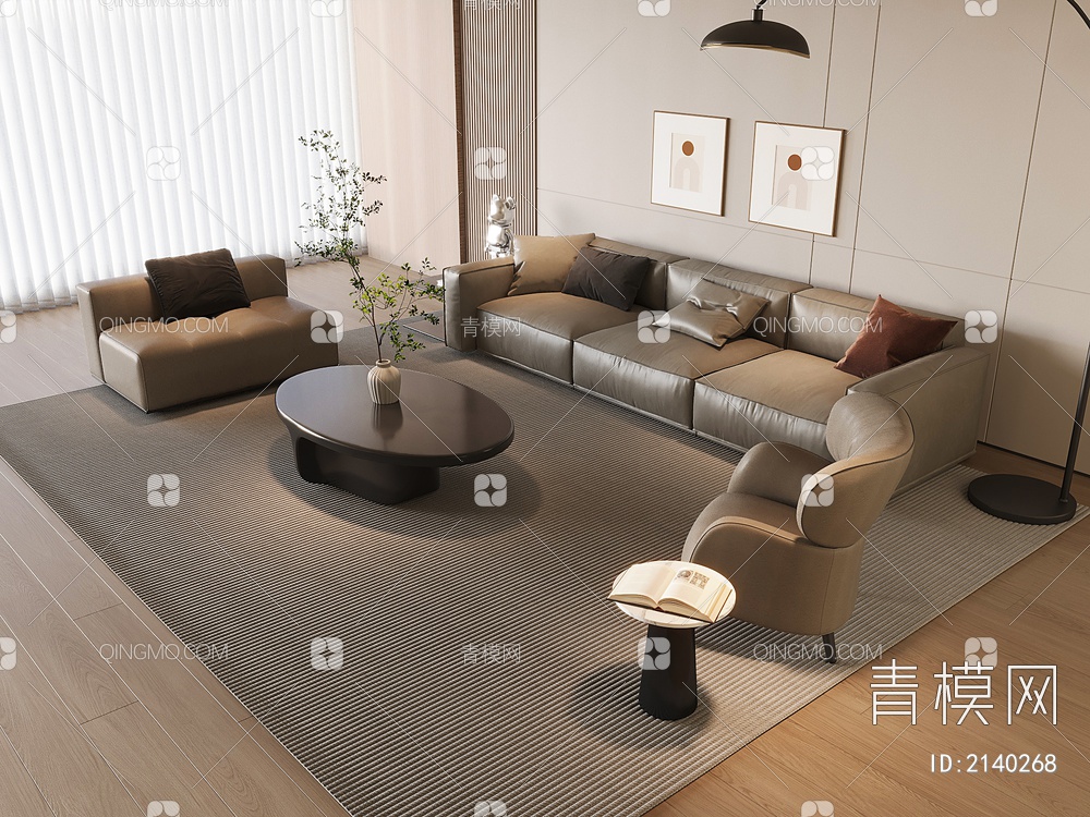 沙发 多人沙发   圆几茶几 单人沙发3D模型下载【ID:2140268】