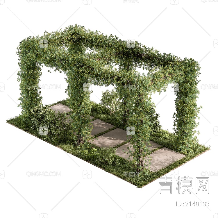 凉棚和植物3D模型下载【ID:2140133】