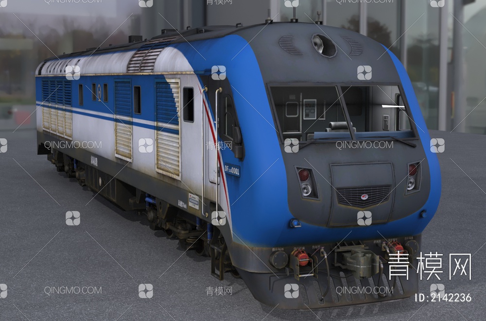 中国东风11G型内燃机车组火车3D模型下载【ID:2142236】