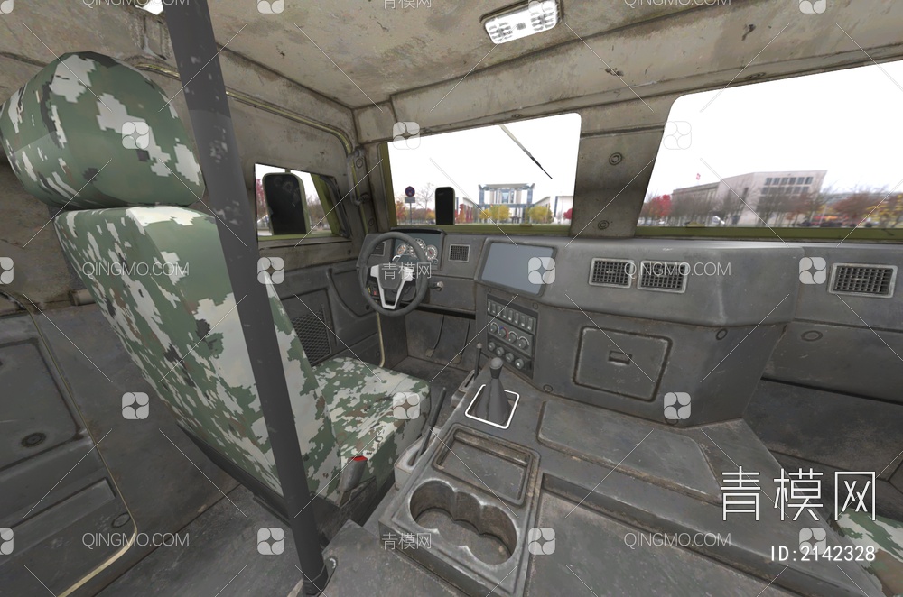 中国人民解放军东风猛士CSK131型装甲突击车越野车战车汽车3D模型下载【ID:2142328】