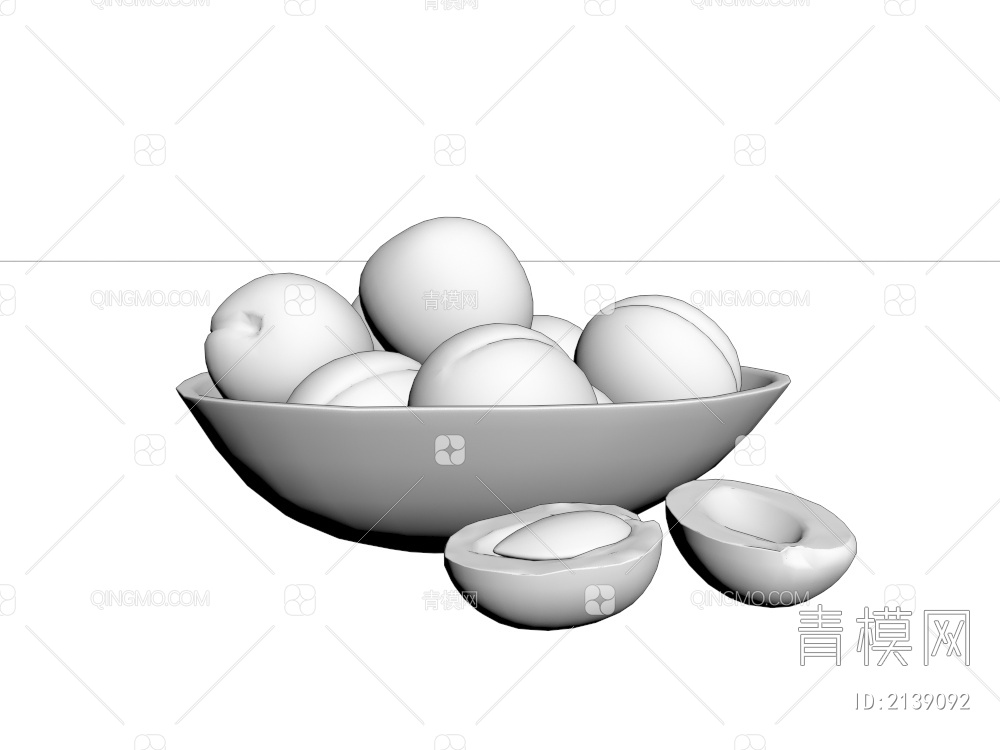 食物套装 杏子碗 果盘摆件茶几摆件3D模型下载【ID:2139092】