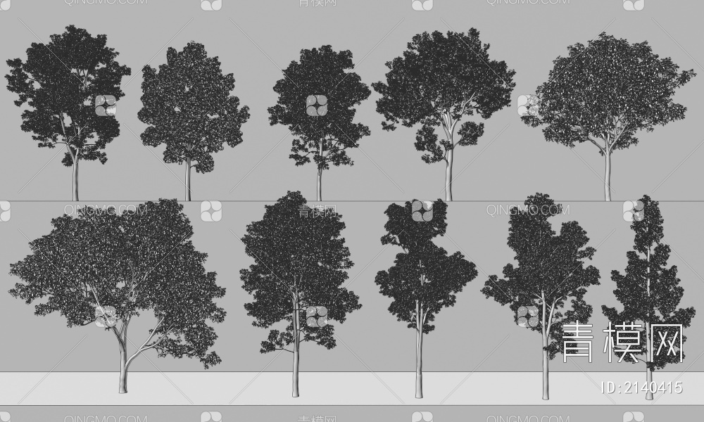 树木 乔木组合3D模型下载【ID:2140415】