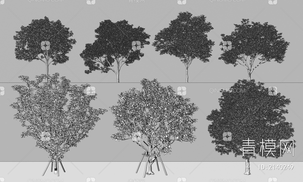 树木 乔木组合3D模型下载【ID:2140249】