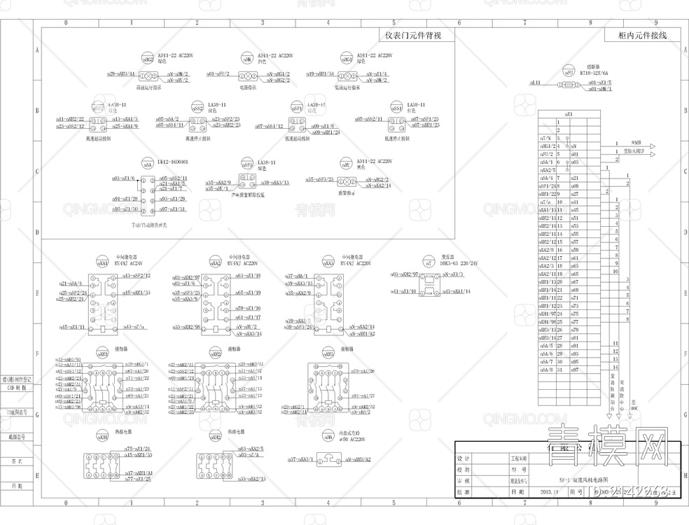 风机电路图排烟加压正压送风机CAD【ID:2142268】