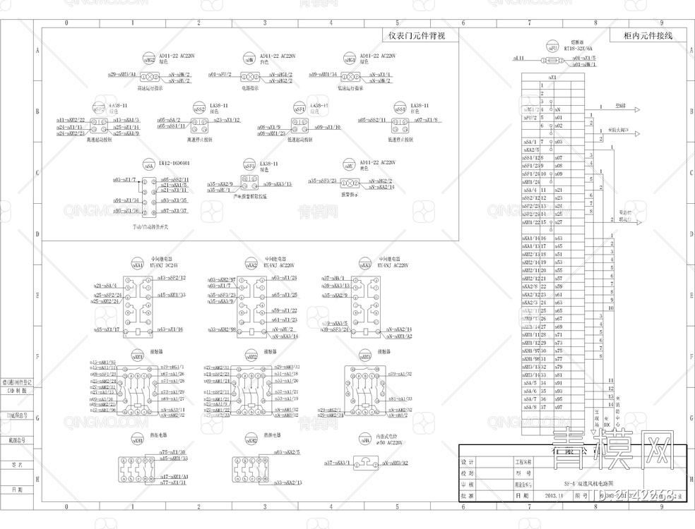 风机电路图排烟加压正压送风机CAD【ID:2142268】