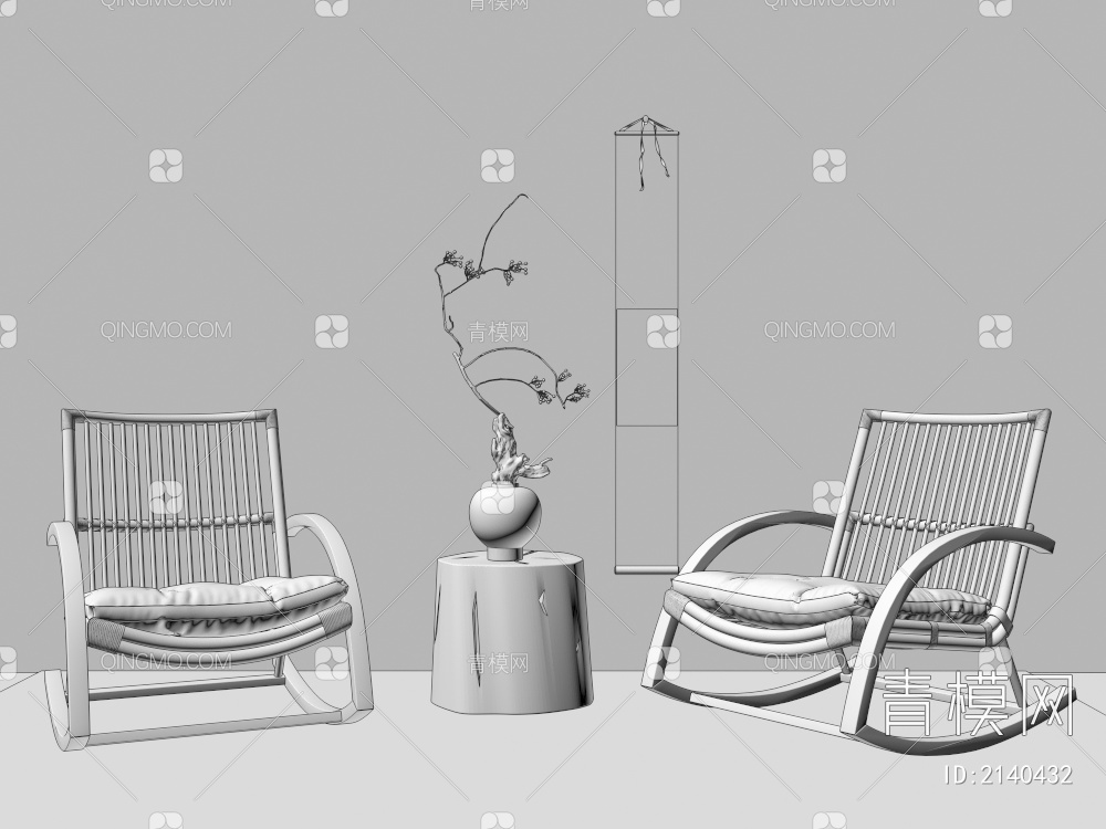 沙发椅 休闲椅 靠背椅 实木单人沙发 扶手椅3D模型下载【ID:2140432】