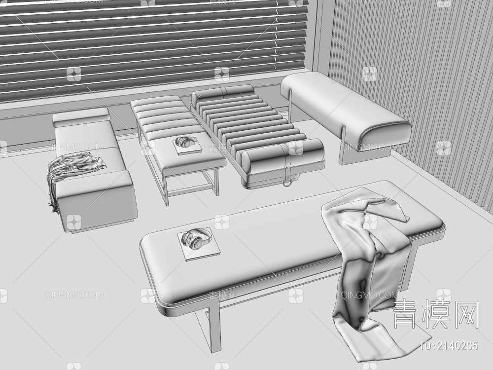 床尾凳 沙发凳3D模型下载【ID:2140205】