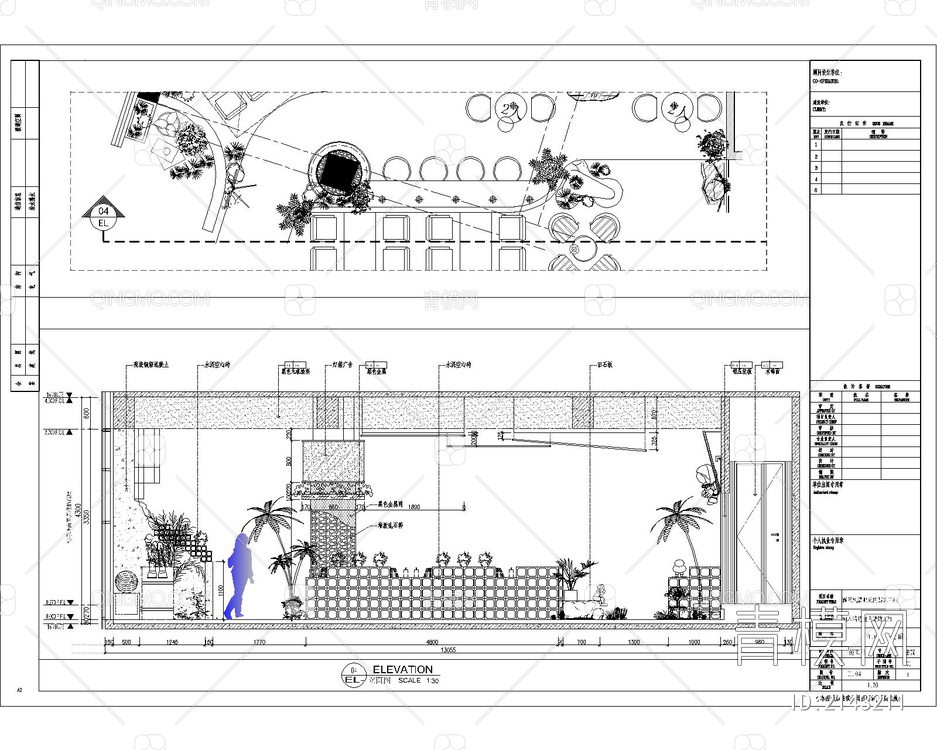 露营风酒吧效果图+CAD施工图【ID:2143211】