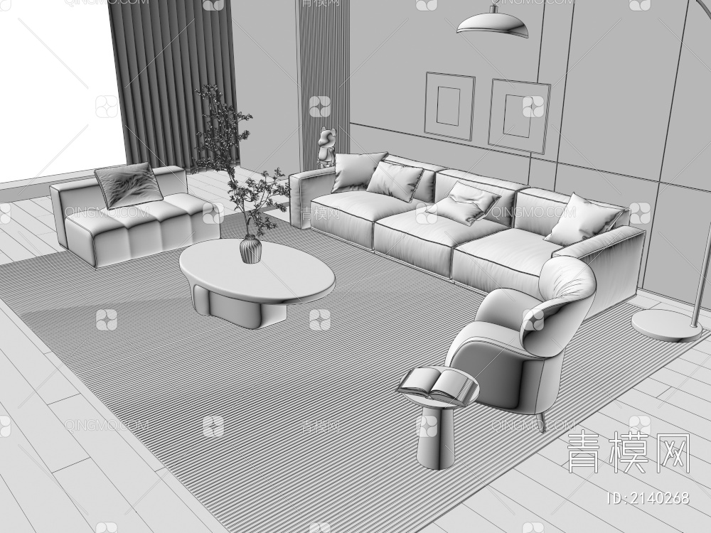 沙发 多人沙发   圆几茶几 单人沙发3D模型下载【ID:2140268】