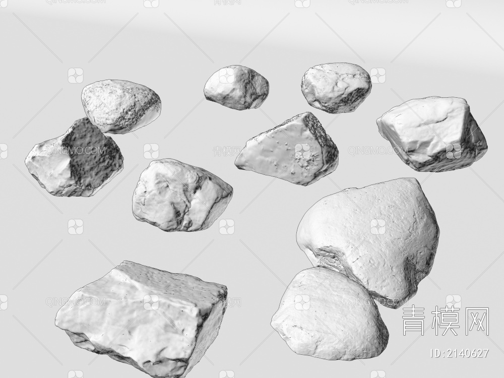 庭院景观石 异形石块 石头 铺地石头3D模型下载【ID:2140627】