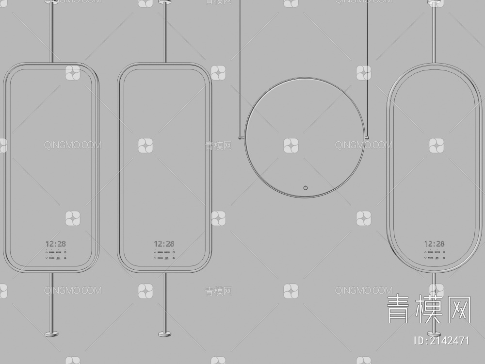 镜子 全身镜 穿衣镜 落地镜子3D模型下载【ID:2142471】